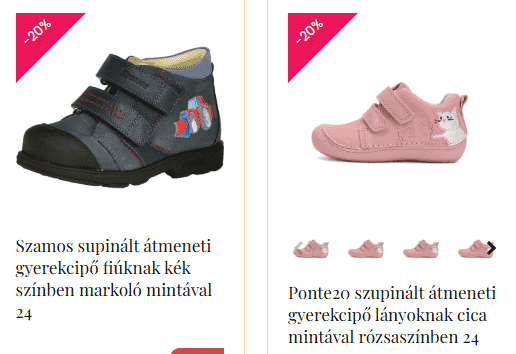 szupinált gyerekcipő